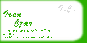 iren czar business card